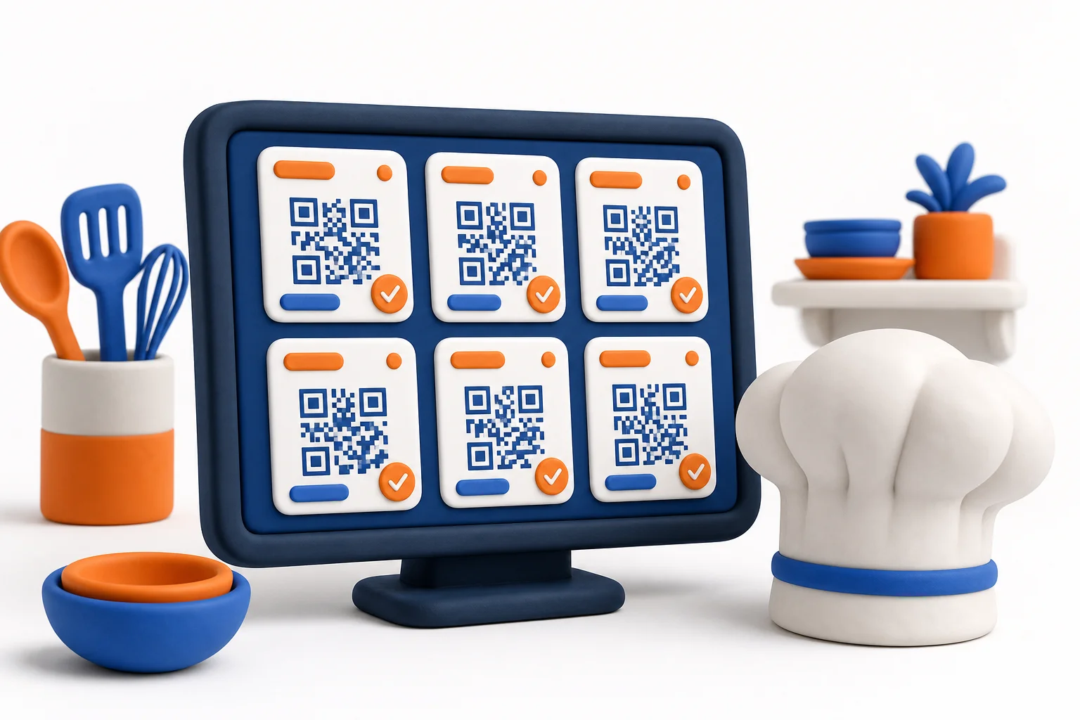 نمایشگر آشپزخانه برای سفارشهای QR